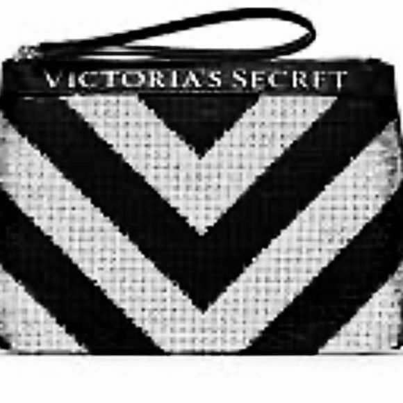 Victoria's Secret Chevron Black and White Clutch - Picture 1 of 7